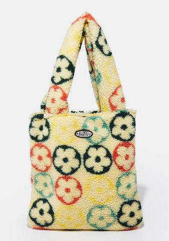 Petals Square Sherpa Tote Bag