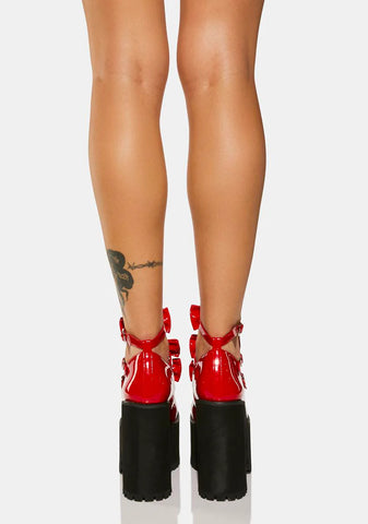 Seeing Red Platform Mary Janes
