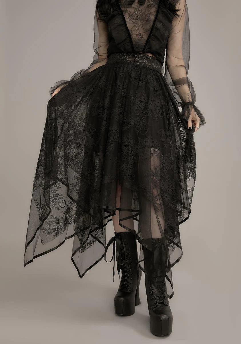 The Midnight Hour Lace Midi Skirt