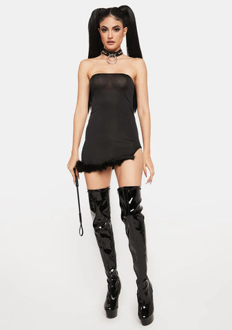 Night Personal Space Marabou Dress