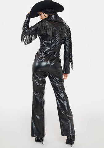 No Free Rides Fringe Jumpsuit