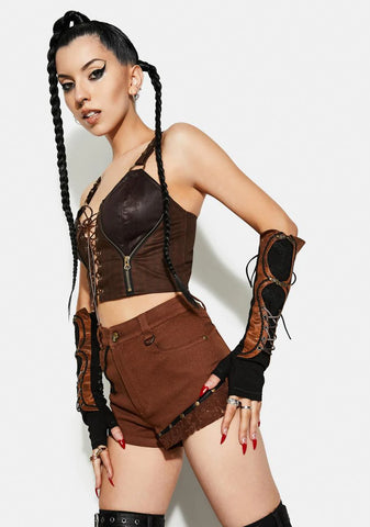 Steampunk Denim Shorts