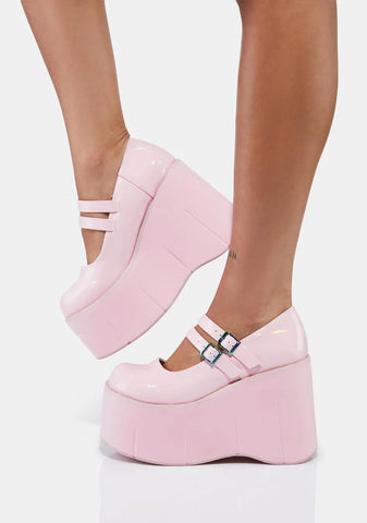 Baby Pink Dollhaus Platform Mary Janes