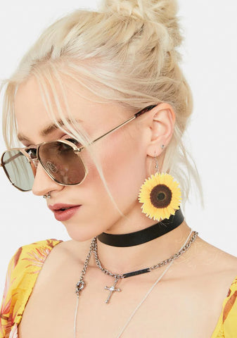 Days Becoming Brighter Sunflower Earrings