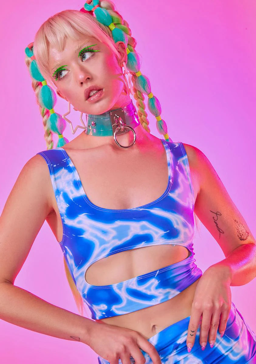 Blue Waves Crop Tank