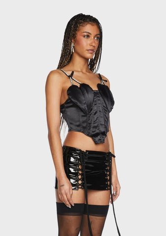 Queen Of Hearts Rhinestone Corset Top