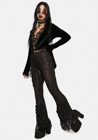 Lace Bottom Mesh Pants
