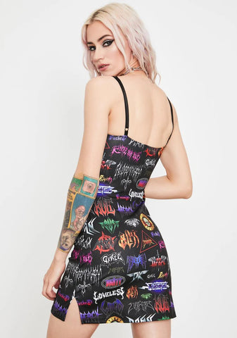 Metal Empire Lace Up Dress