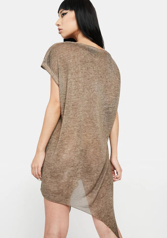 Atmosphere Unisex Scoop Neck Asymmetrical Tee