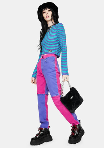 Purple Equilibrium Quarter Panel Jeans