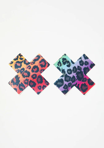 Cheetah Rainbow Cross Pasties