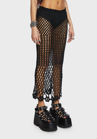 Desert Oasis Crochet Midi Skirt