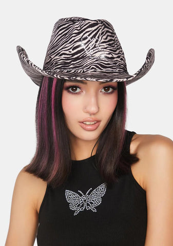 Pink Zebra Cowboy Hat