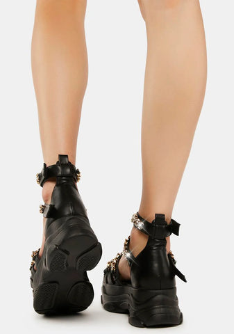 Black Chana Chain Sandals
