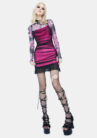 Rise And Fall Mesh Dress