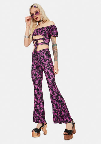 Sunny Side Floral Top & Flares Set