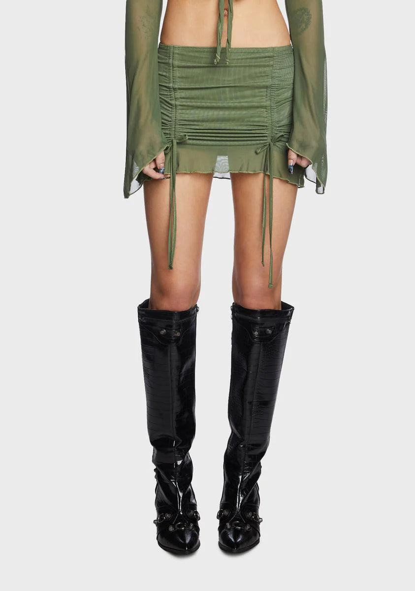 Indigo Mesh Mini Skirt