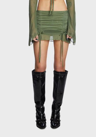 Indigo Mesh Mini Skirt