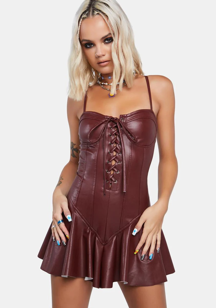 Merlot Maximized Pleasure Mini Dress
