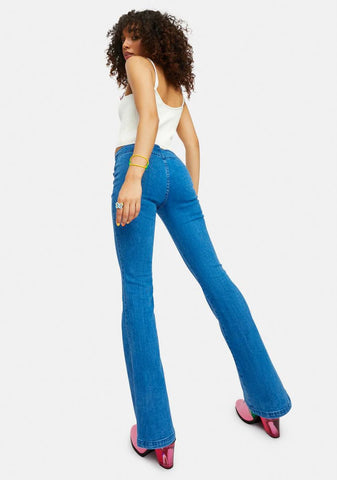Hippie Nights Tulip Print Denim Flares