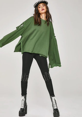 Humble Attitude Cut-Out Sweatshirt