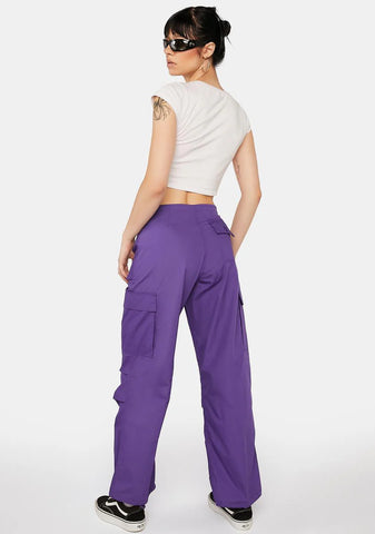 Purple Flap Pocket Pants
