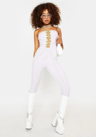 Lavender Diva Energy Lace-Up Jumpsuit