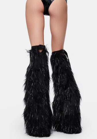 Techno Kitty Faux Fur Leg Warmers