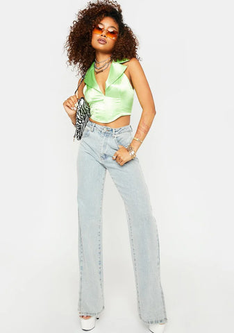 On Your Radar Satin Corset Top