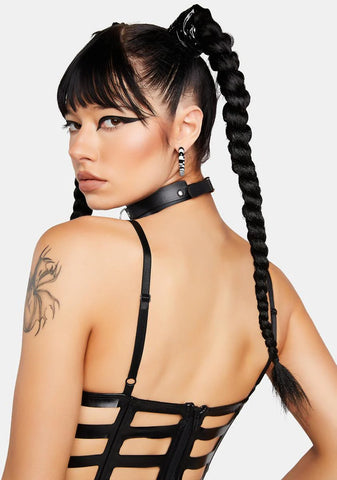 Dark Skeletoria Cut-Out Bustier Top