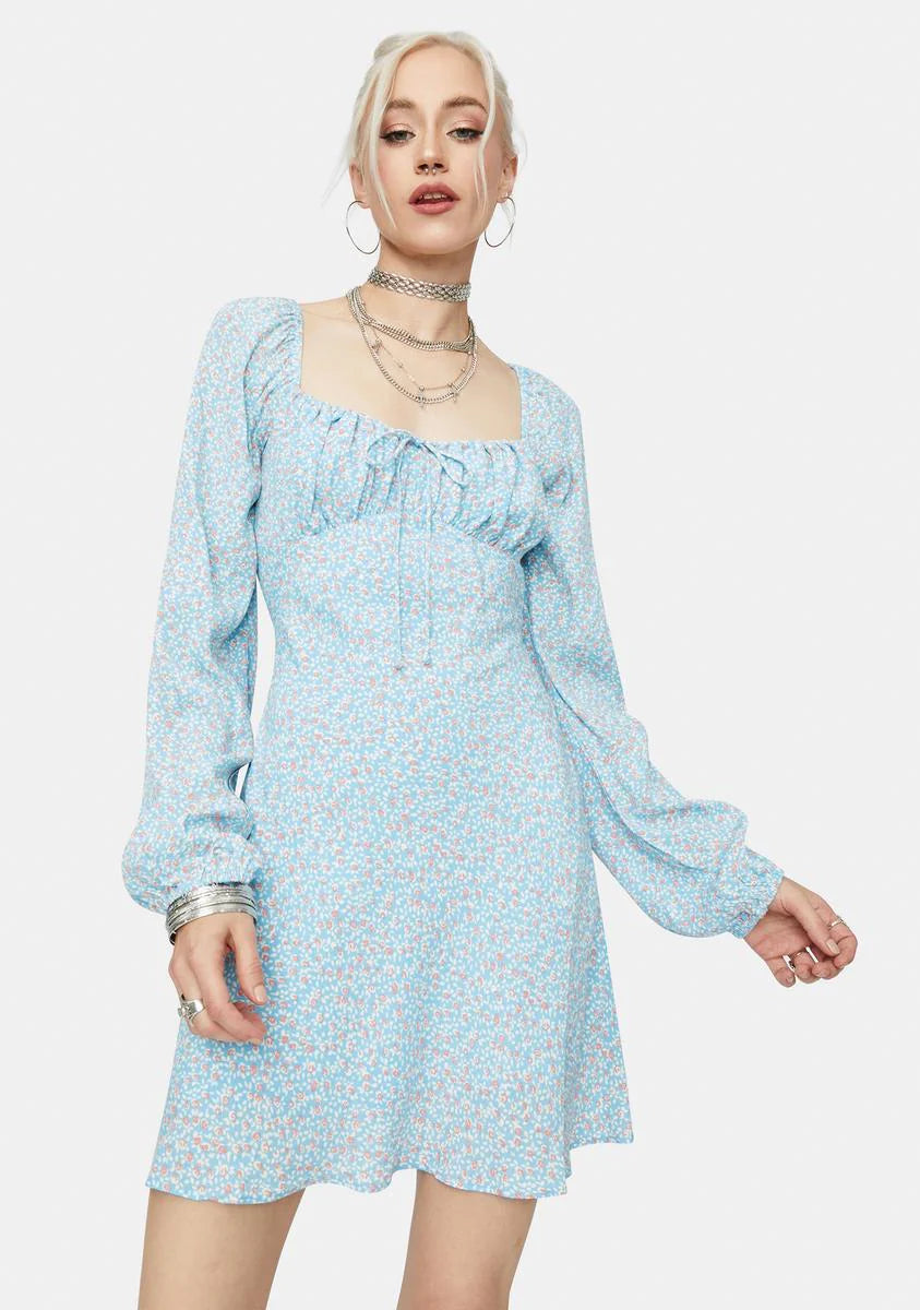 Chicks Dig It Long Sleeve Floral Mini Dress