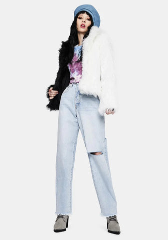 Thigh Slash Baggy Jeans