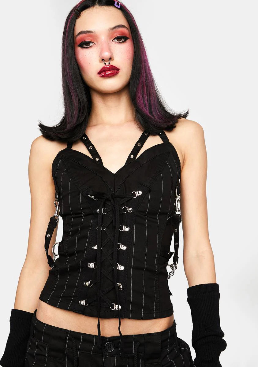 Stripe Voidoid Corset Top