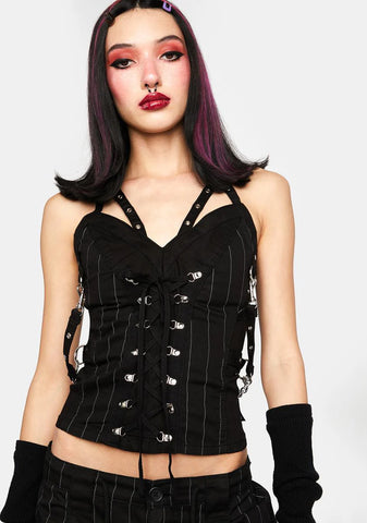 Stripe Voidoid Corset Top