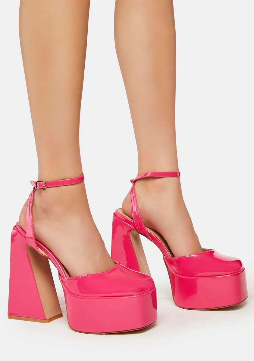 Pink Adley Platform Block Heels