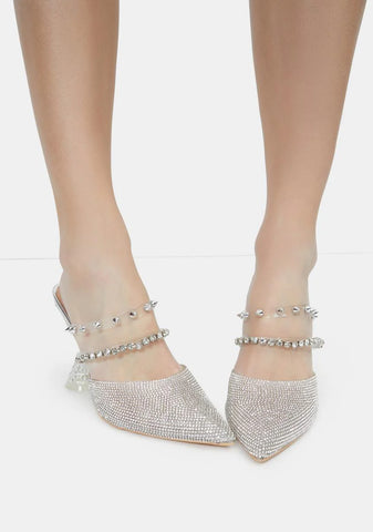 Hilary Rhinestone Mule Heels