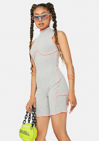 Keeps Me Going Mock Neck Romper