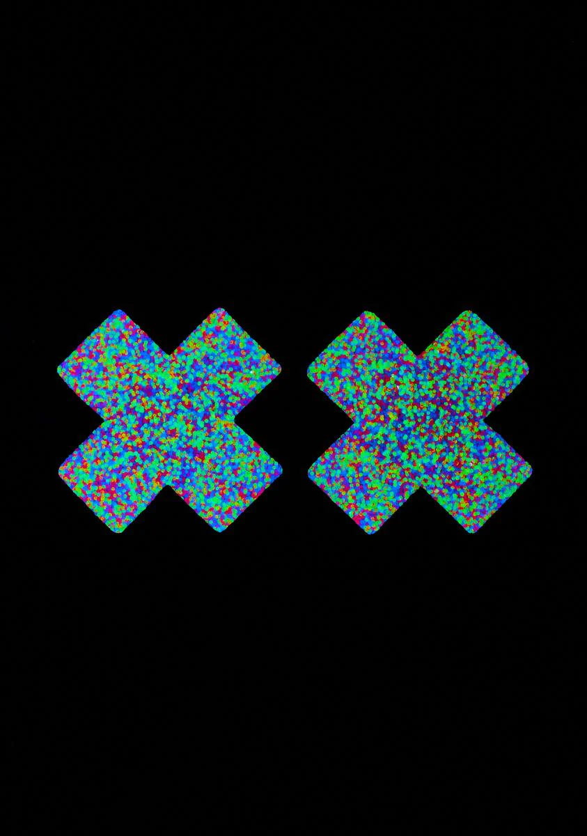 Blacklight Glitter Cross Pasties