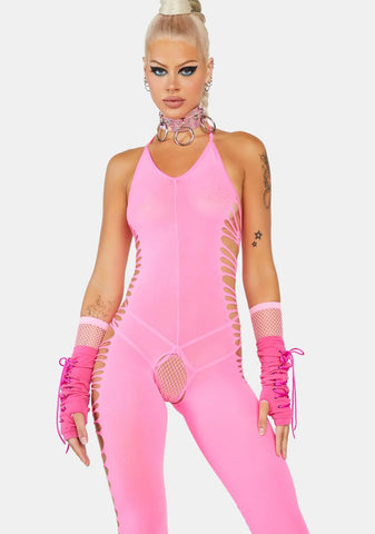 Not Afraid Cut Out Bodystocking