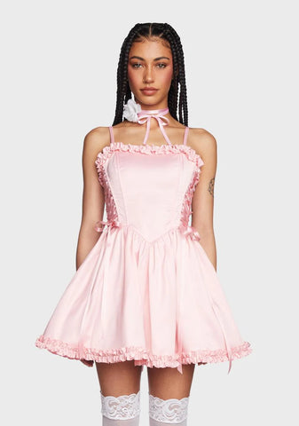 Takes The Cake Mini Dress - Light Pink