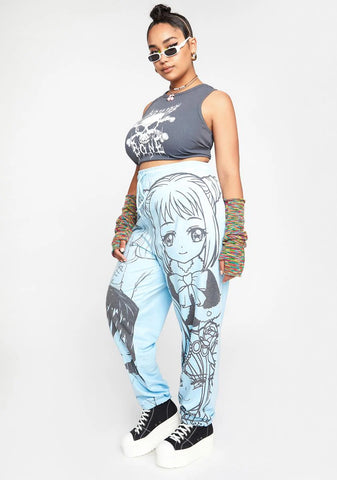 Plus Blue Manga Girls Jogger Sweatpants