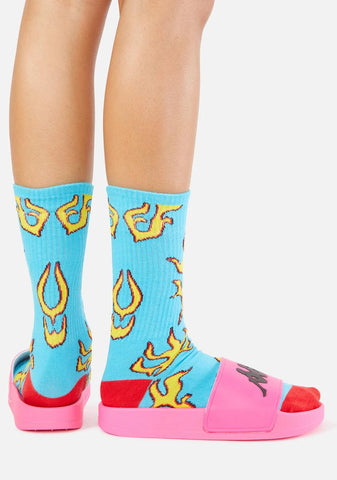 Neon Pink Authentic Adam 2 Slide Sandals