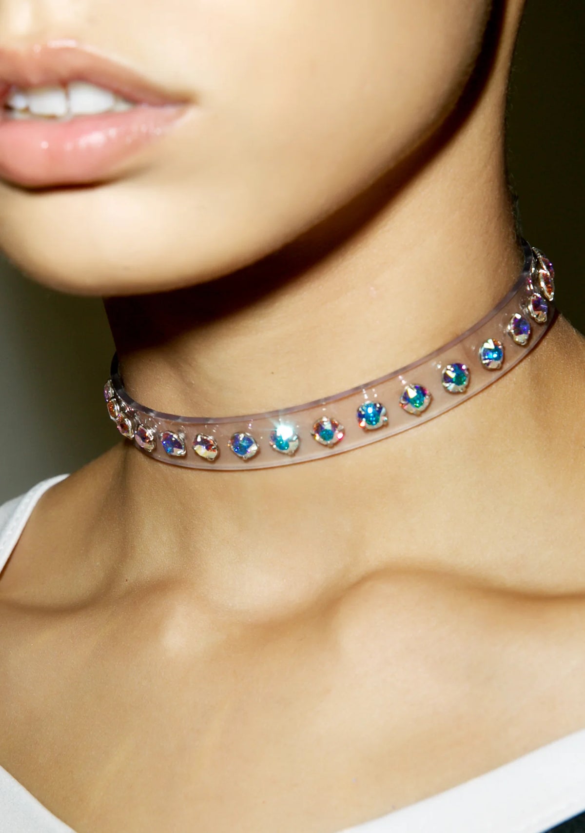 Clear Aurora Borealis Choker