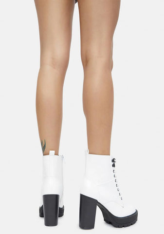 White Patent Asa Heeled Boots
