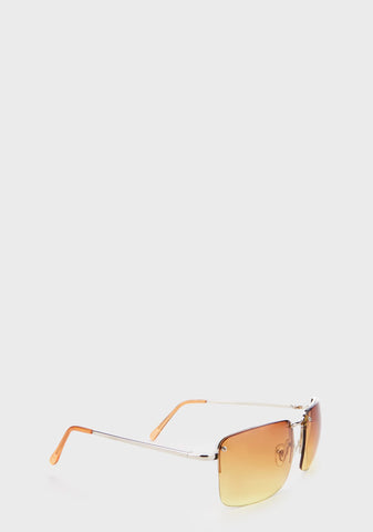 90s Amber Oversized Sunglasses