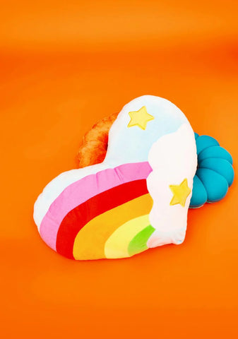 Rainbow Cloud Heart Pillow