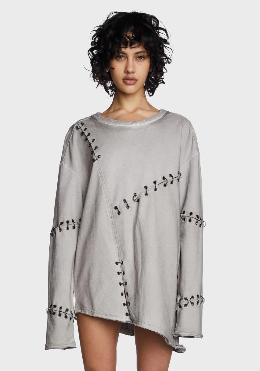 Modulation Unisex Ecru Pierced O-Ring Tee