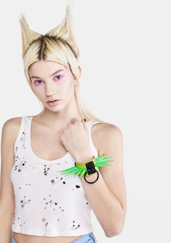 Green Powerpunk Spiked Cuff