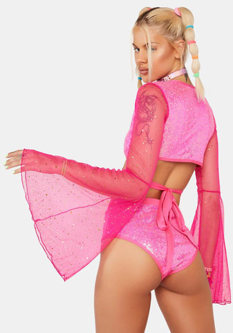 Dazed Dreamer Sequin Wrap Top