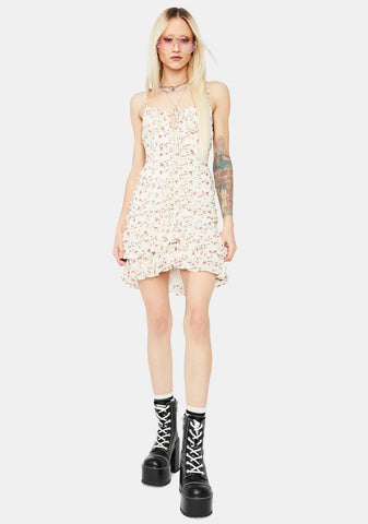 Ivory Secret's Out Floral Mini Dress